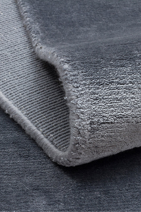 Vog Hali Alure Black Handwoven Pure Bamboo Rug Luxury Soft Minimalist Modern Living Room and Lounge Rug - MALLTURK
