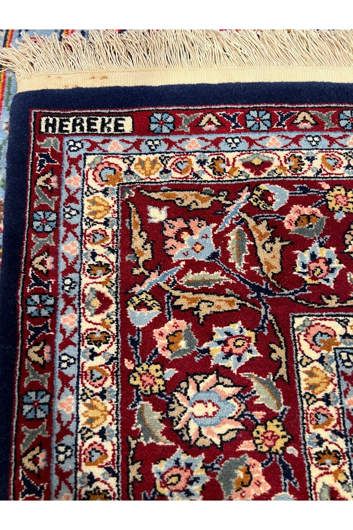 RD RAMAZAN DAG Hand Rug Art Hand-Woven Hereke Rug Signed Seven Mountains Flower Premium Quality Size 290x200 - MALLTURK