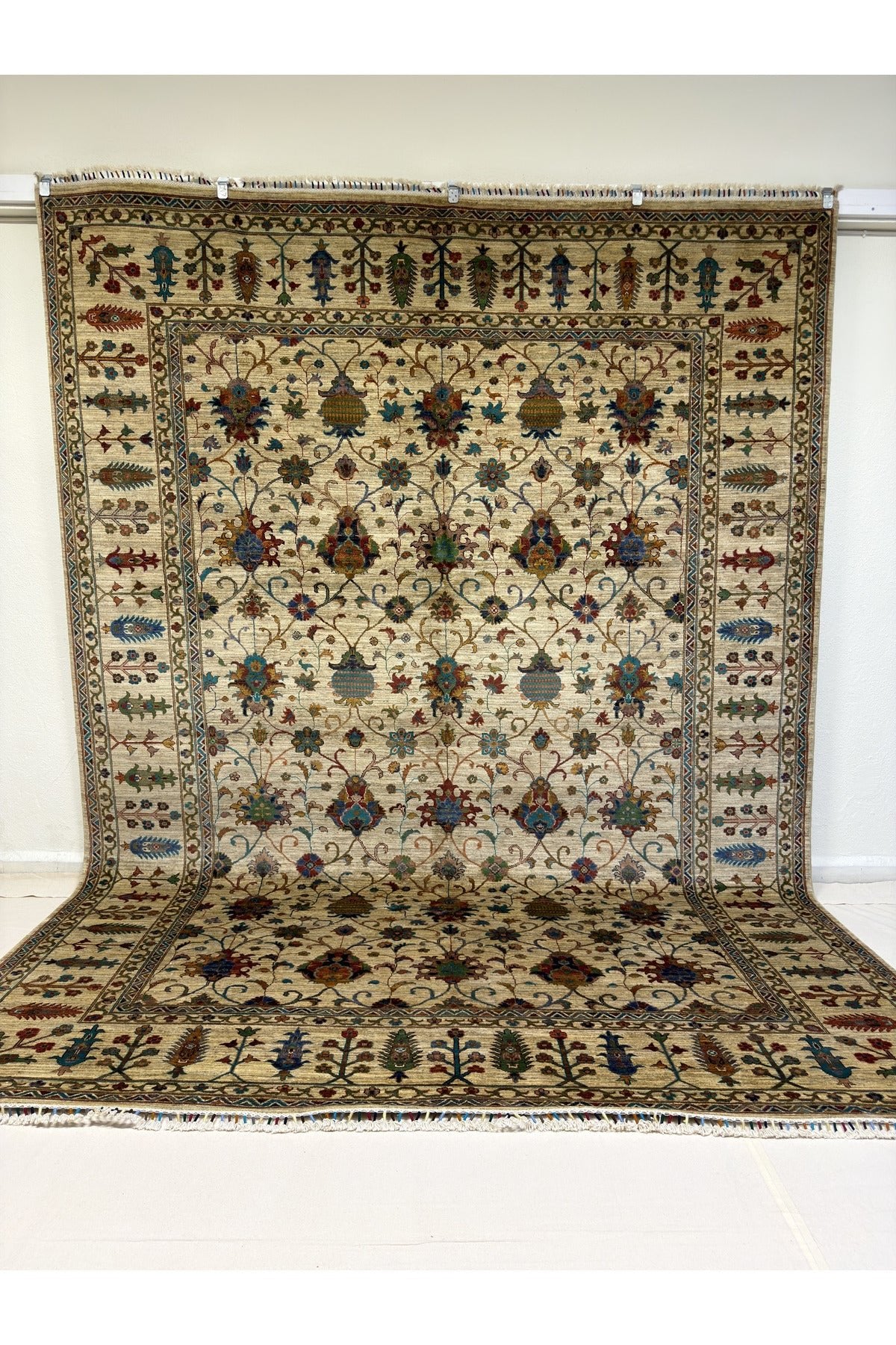Afgan Rug Hand-Woven Sultani Design 100% Wool Natural Dye Elsanat Eseri - MALLTURK