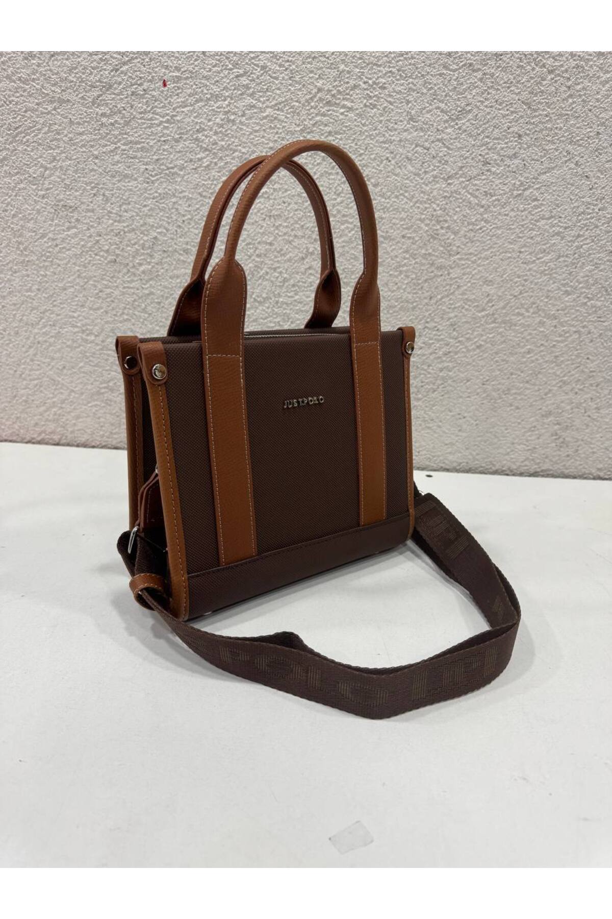 Just Polo Epi Women's Hand and Shoulder Bag, Polo Fabric Brown - MALLTURK