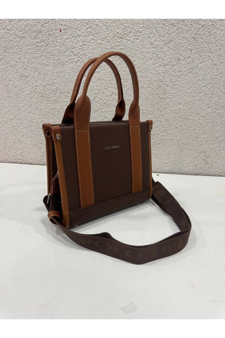 Just Polo Epi Women's Hand and Shoulder Bag, Polo Fabric Brown - MALLTURK