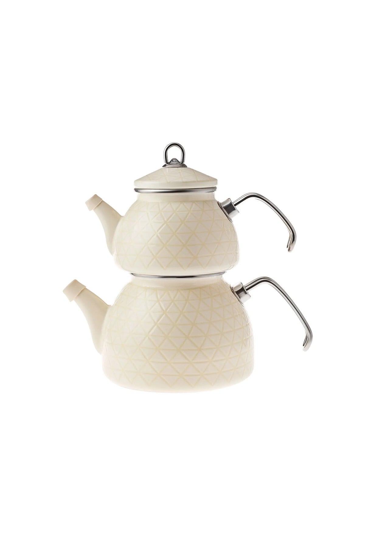 Karaca Crystal Cream induction Base Enamel Midi Teapot Set - MALLTURK