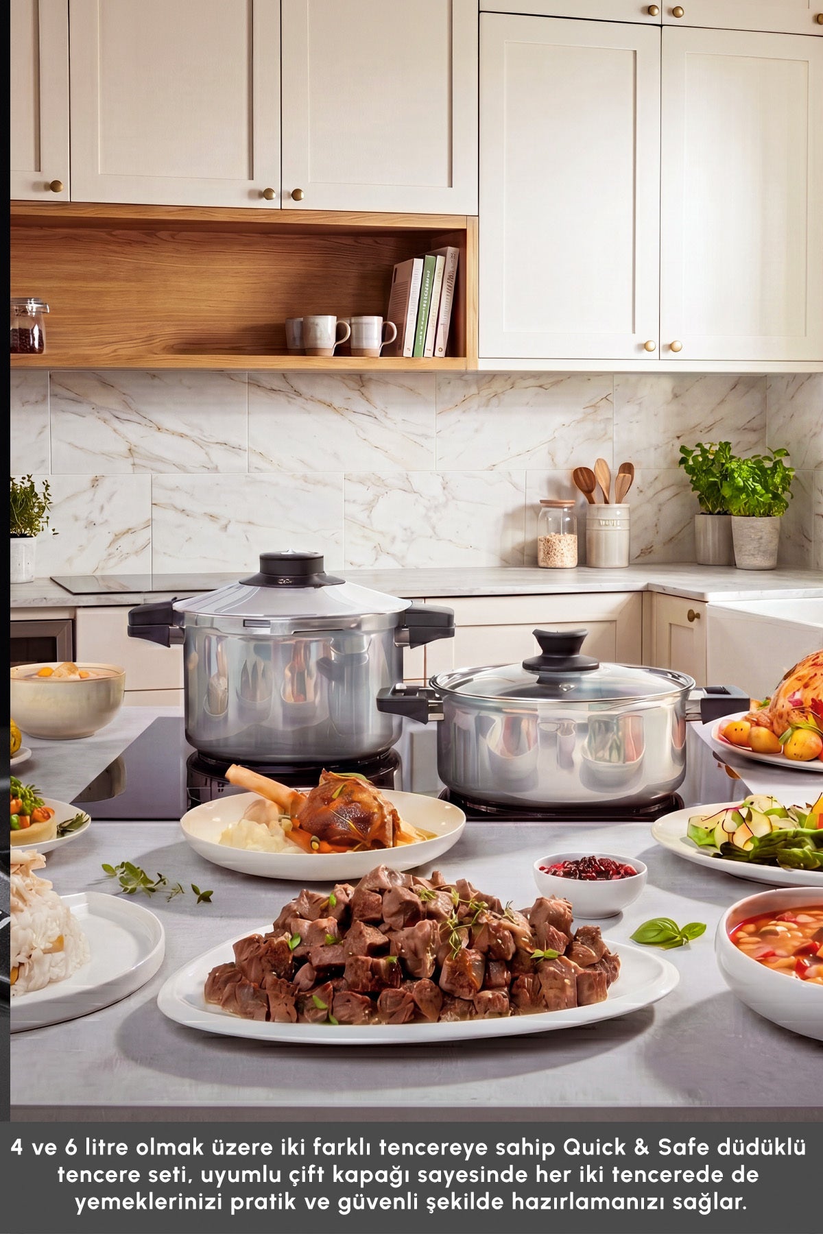 Karaca Quick And Safe induction Base Pressure Cooker Set 4+6 Lt - MALLTURK
