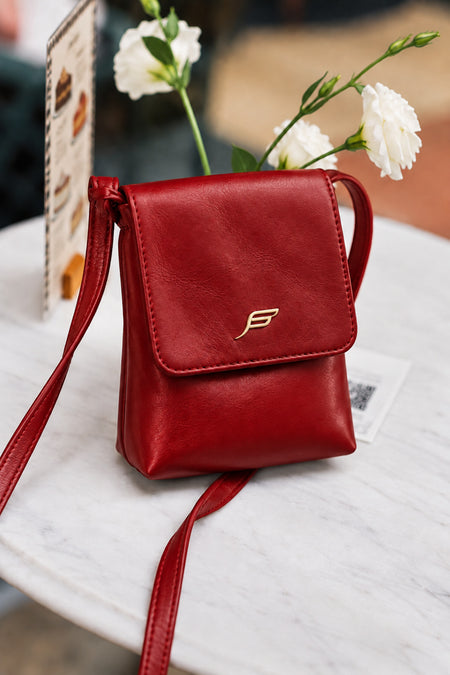 Fubileather Genuine Leather Women's Phone Bag - Adjustable Strap