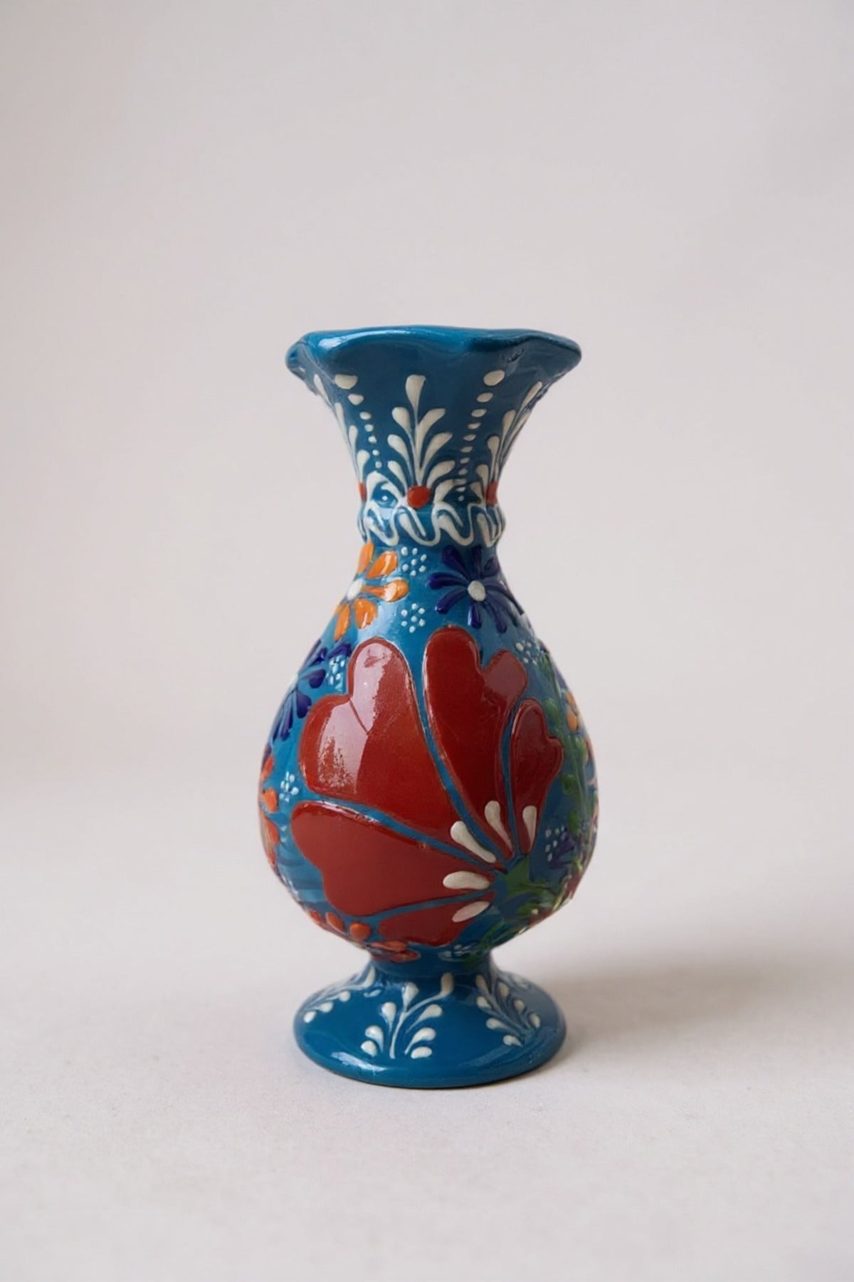 STORESZA Handmade Lace Work 15cm Hyacinth Ceramic Vase Blue - MALLTURK