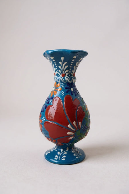 STORESZA Handmade Lace Work 15cm Hyacinth Ceramic Vase Blue - MALLTURK