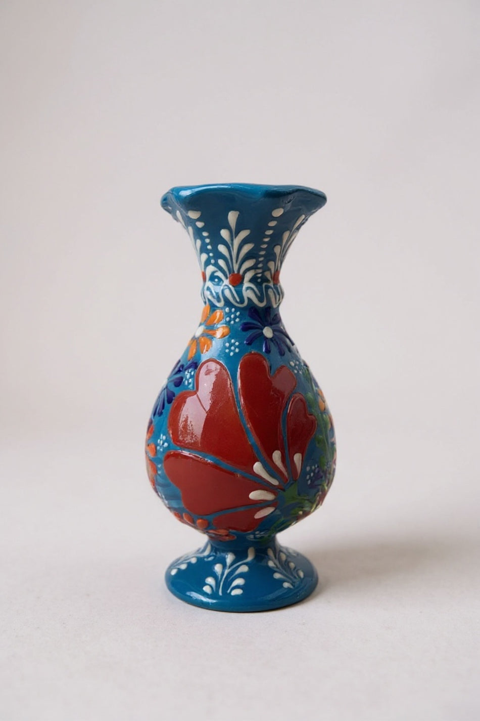 STORESZA Handmade Lace Work 15cm Hyacinth Ceramic Vase Blue - MALLTURK