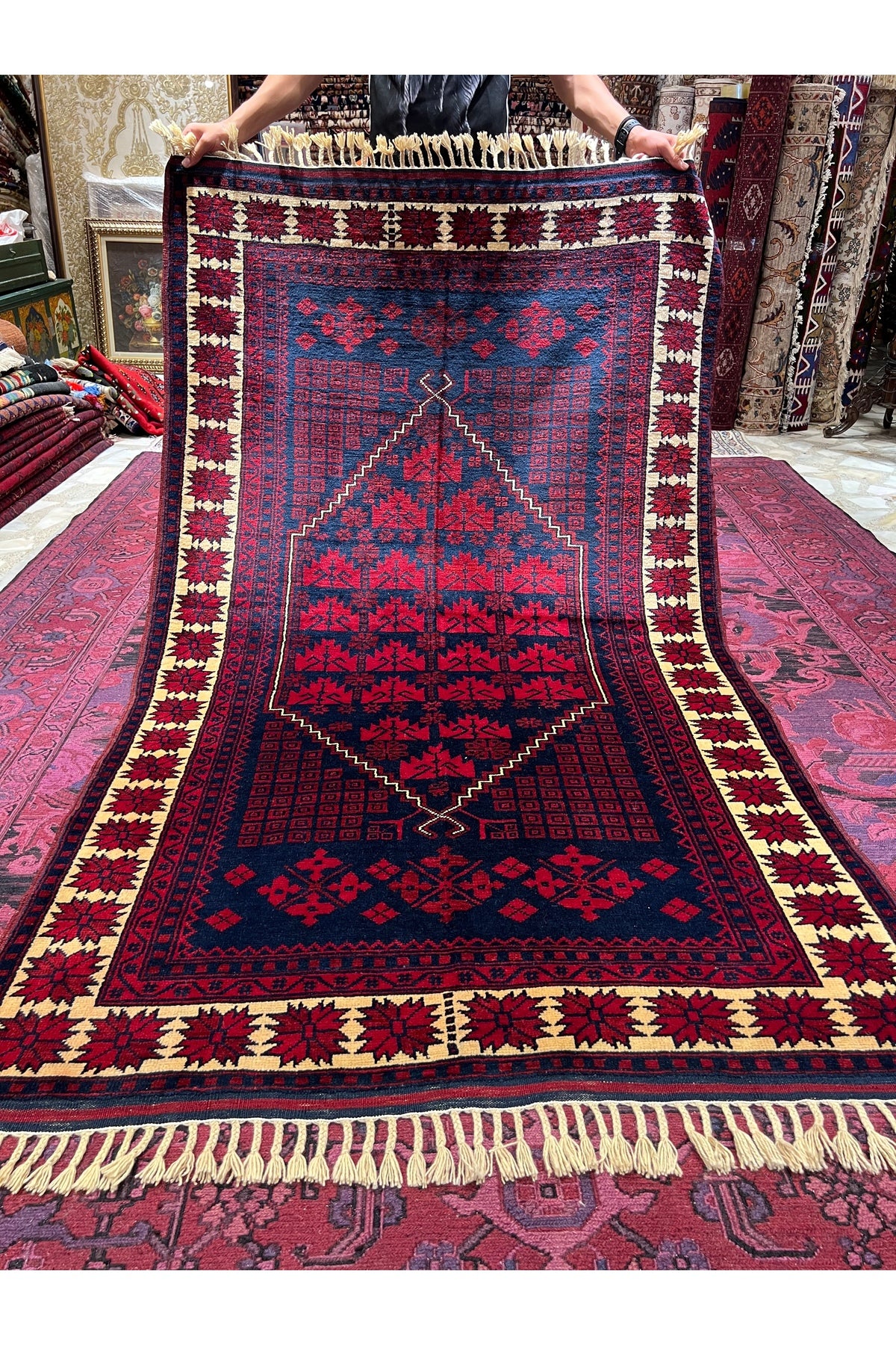 RD RAMAZAN DAG Hand Rug Art Hand-Woven Yagcibedir Rug 100 Yas Base Antika Size 220x126
