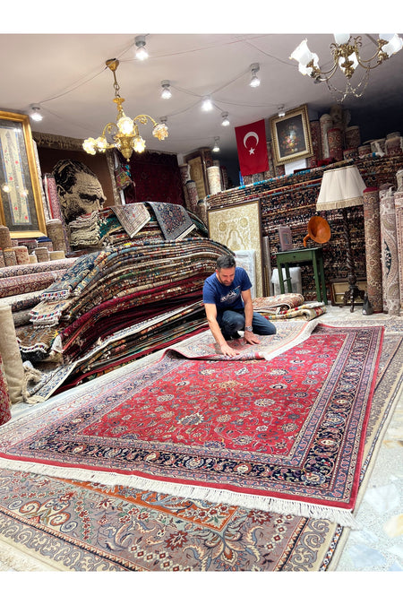 RD RAMAZAN DAG Hand Rug Art Hand-Woven Iranian Isfahan Rug Premium Quality Size 280x180 - MALLTURK
