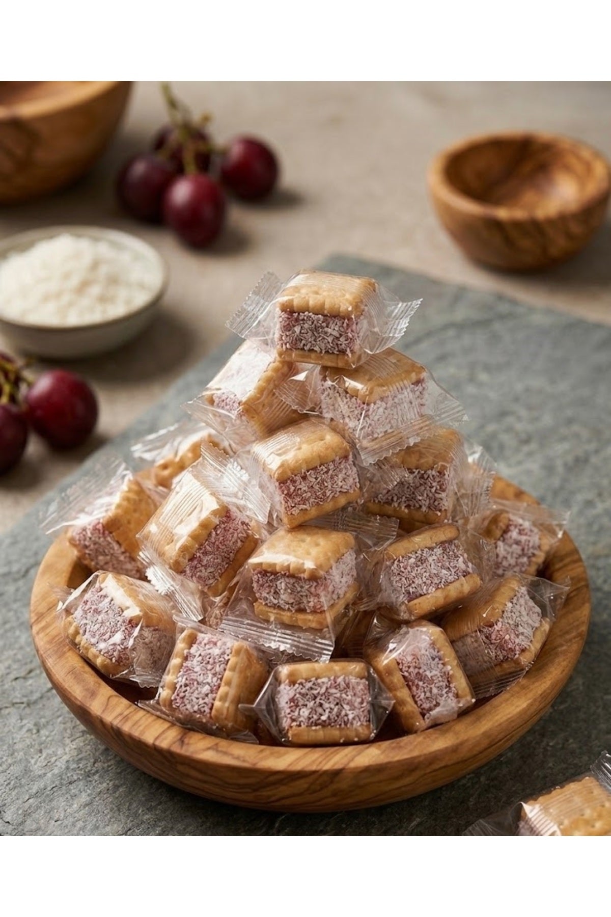 OZAD KURUYEMIS Rose Flavored paketli Biscuit Sandwich Turkish Delight 1 kg - MALLTURK