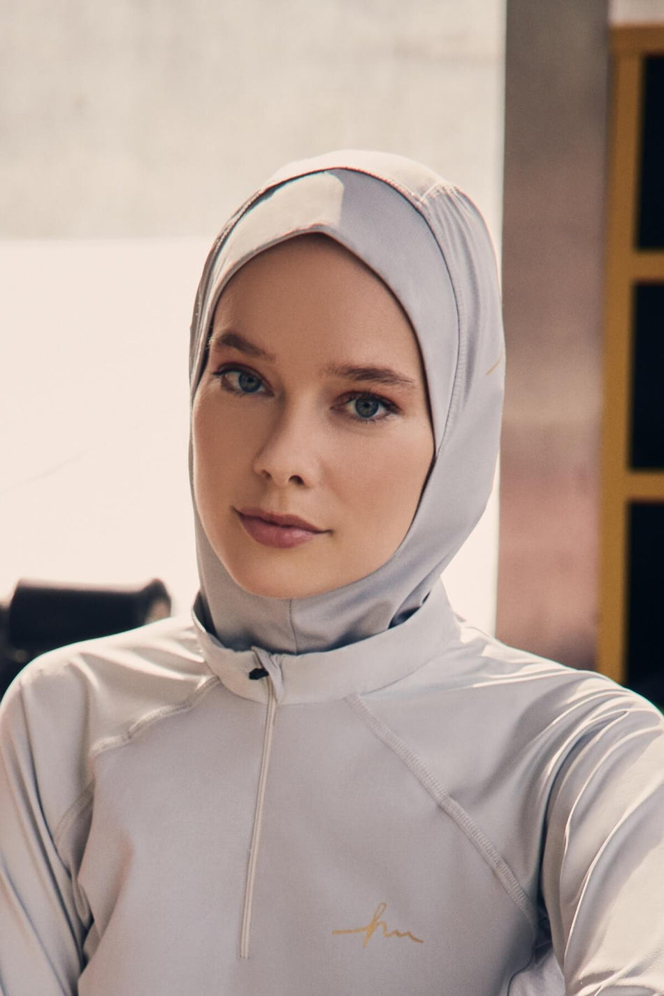 Hasema Active Hijab Sport-Trainingshaube Act-27, graue Farbe