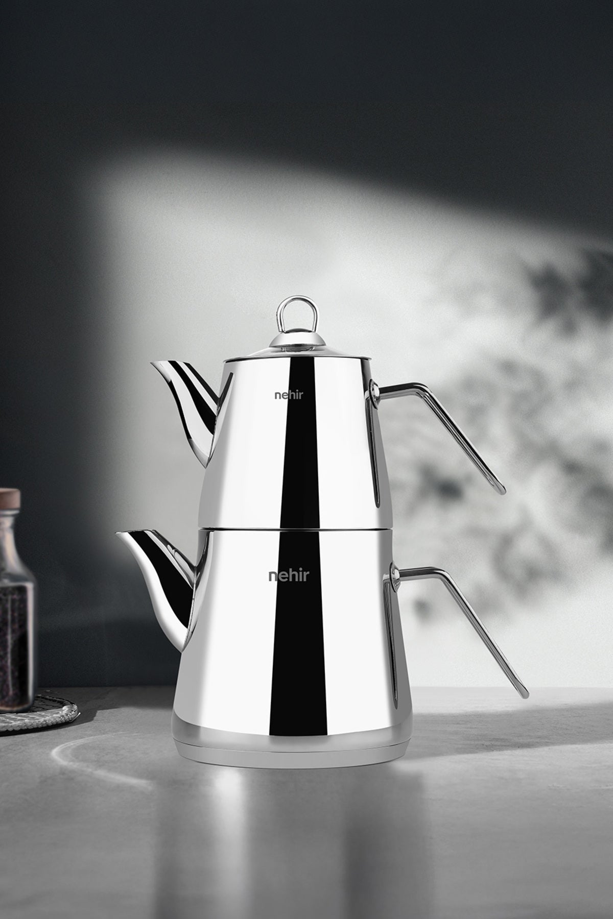 Nehir Alya Mini Small Size Stainless Steel 0.80-1.90 Lt. Teapot Set - MALLTURK