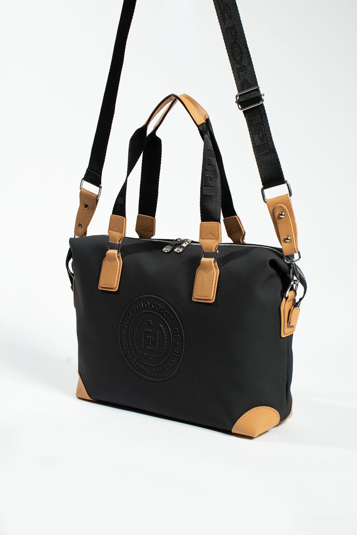 Just Polo Women's Hand and Shoulder Bag, Large Size, Black - MALLTURK