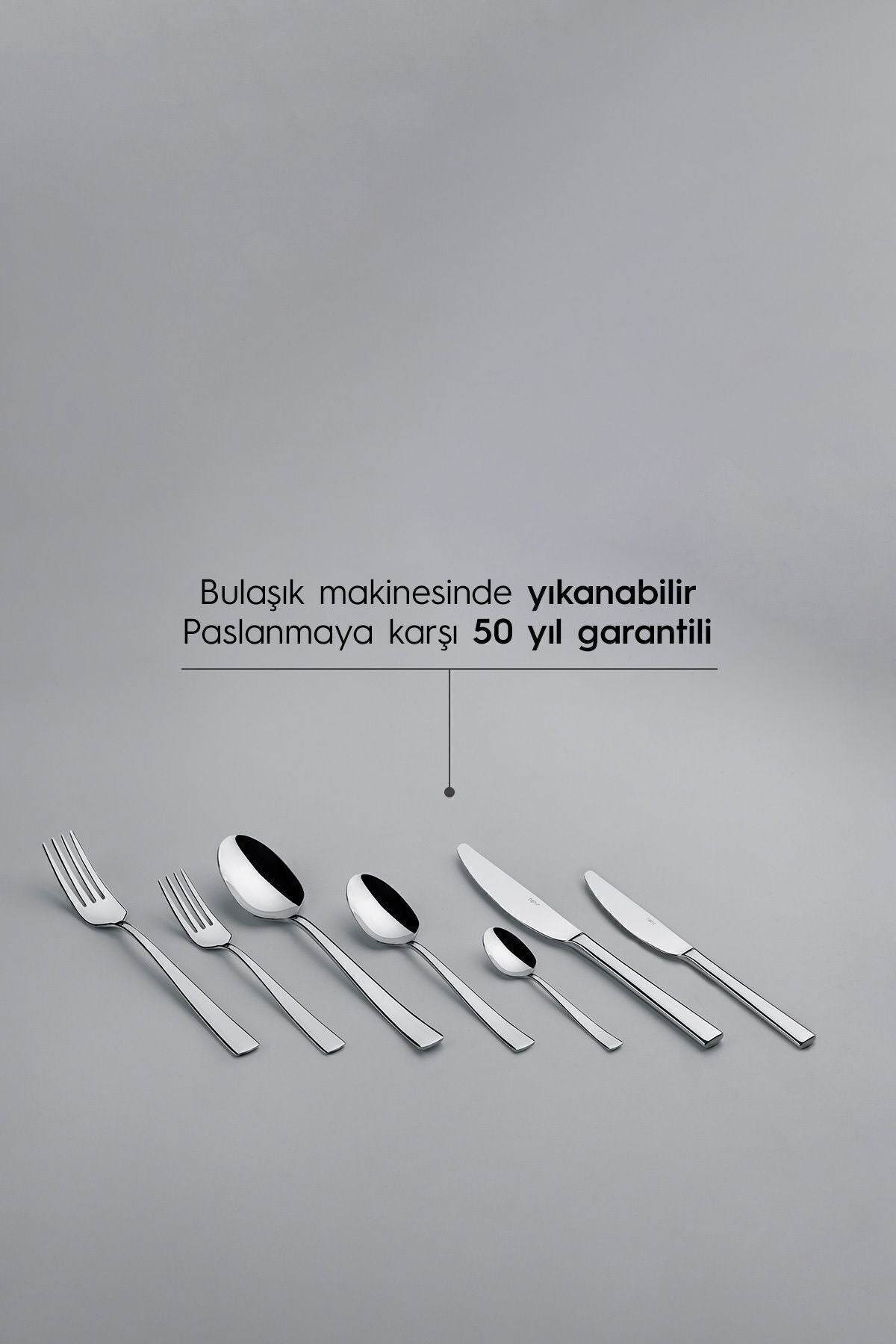 Nehir deniz Plain 12 Place Setting 84 Piece Boxed Flatware Set - MALLTURK