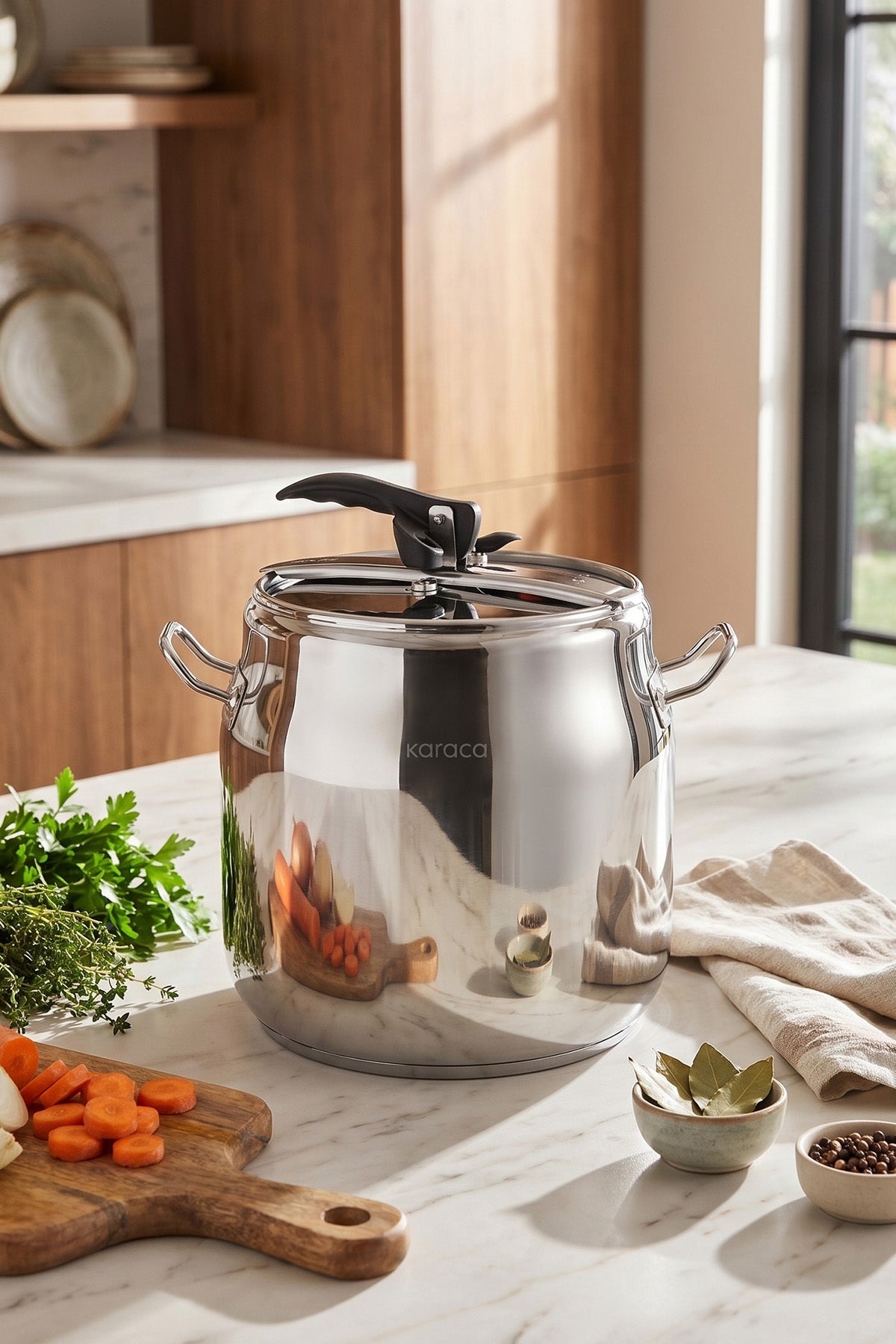 Karaca Heybeli Stainless Steel Large Deep Pressure Cooker 24 L - MALLTURK