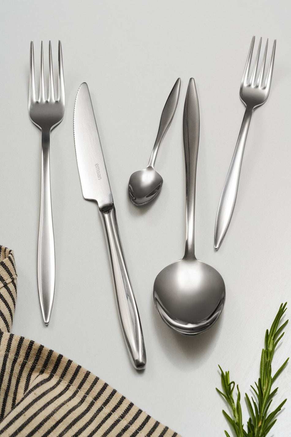 Emsan dolunay 60 Piece 12 Place Setting Flatware Set - MALLTURK