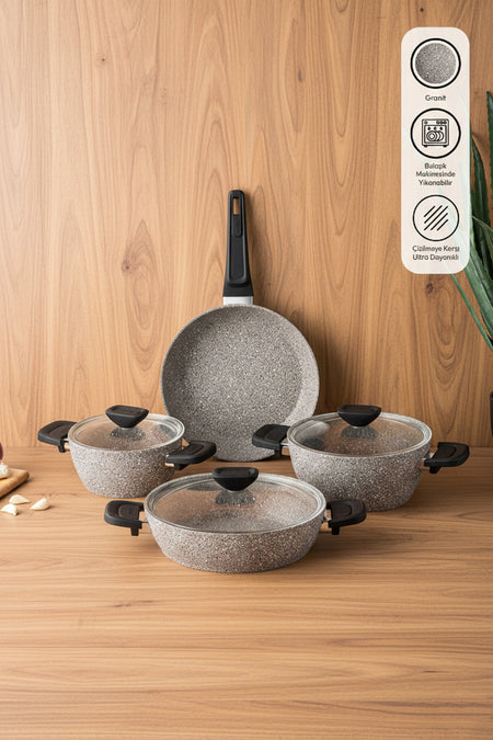 Emsan Stone Granite 7 Piece Cookware Set - MALLTURK