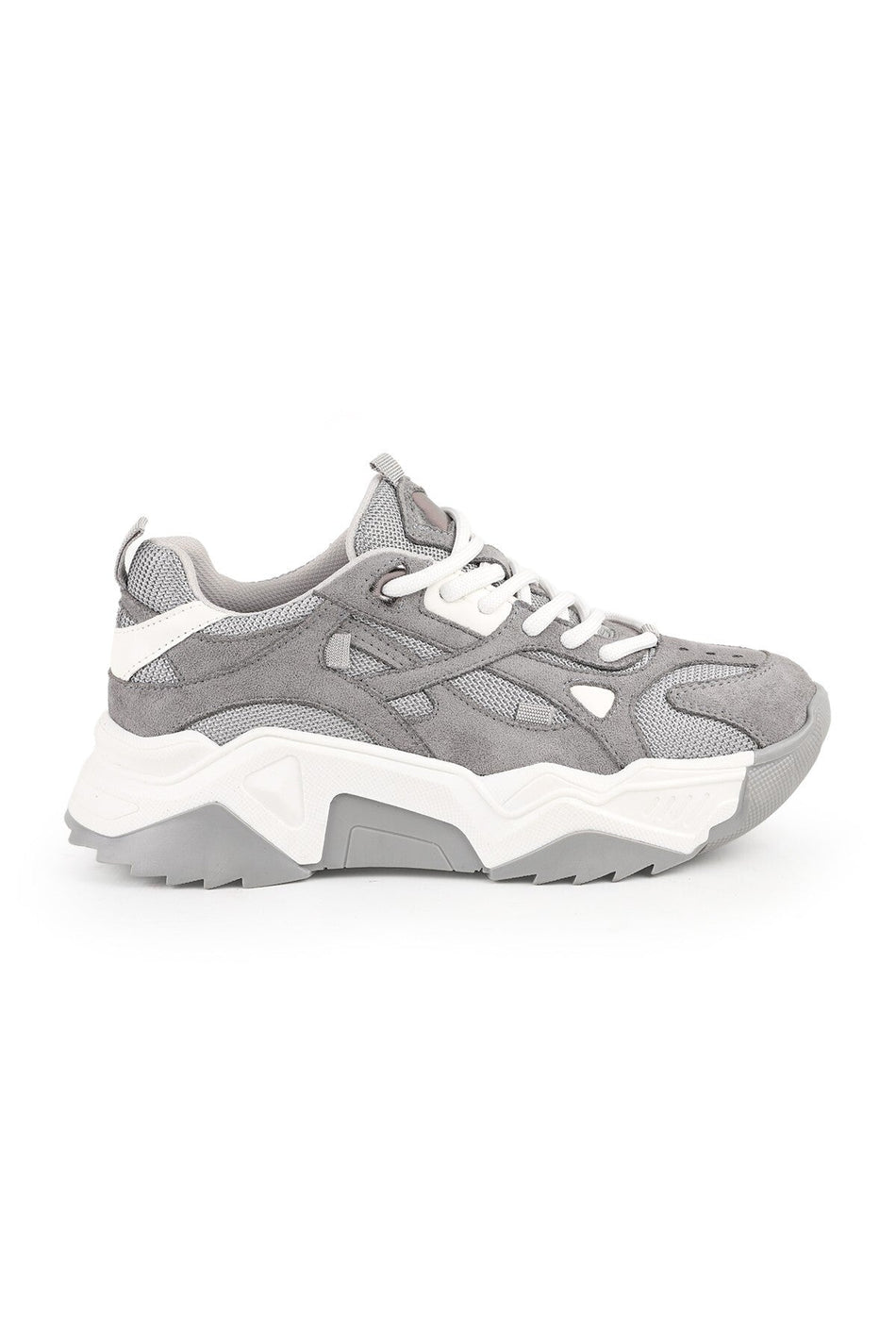 Damskie sneakersy Libero L083.65137 z szarej prawdziwej skóry, na wysokiej platformie, wygodne buty sportowe