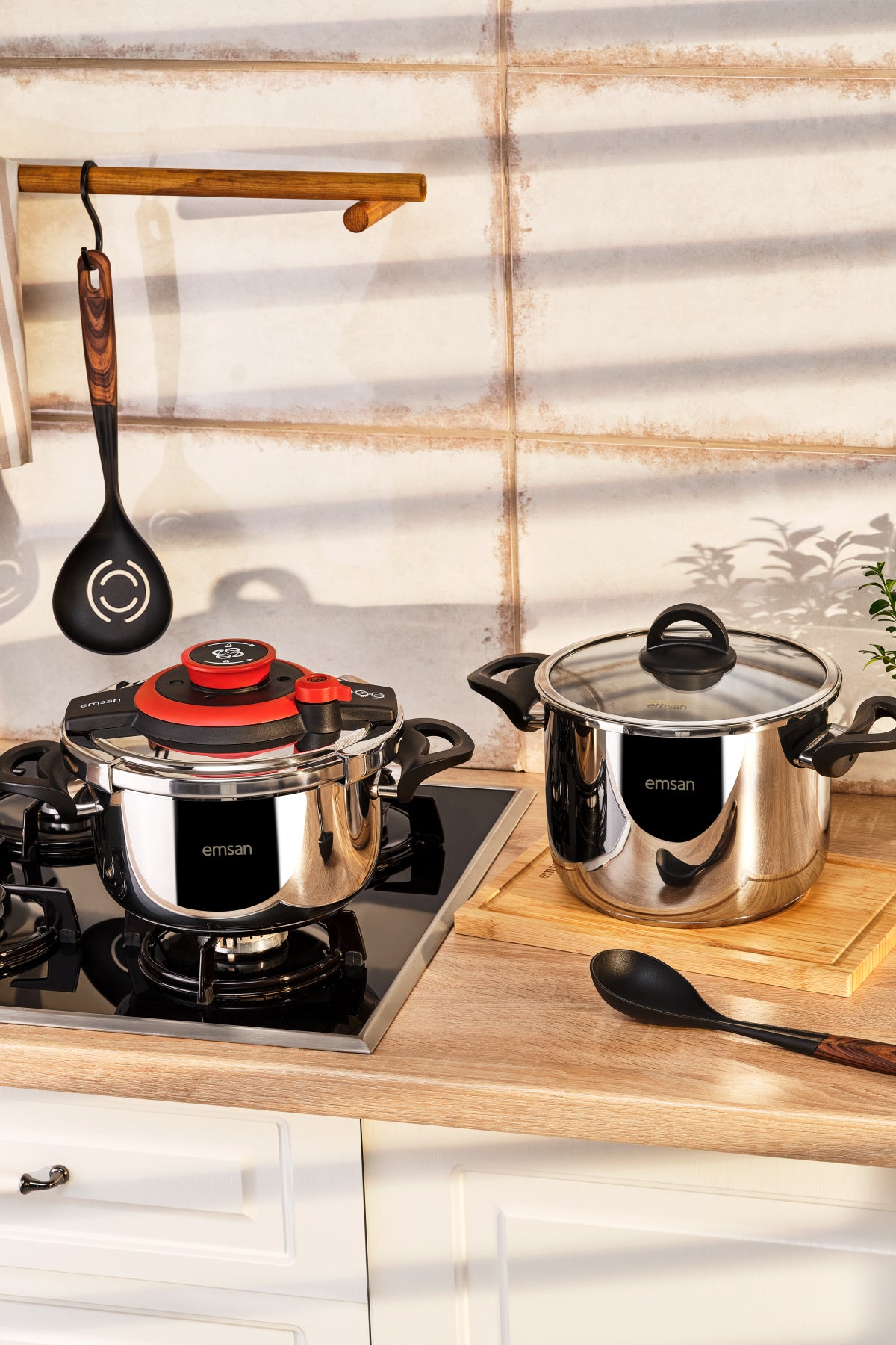 Emsan Vera Pressure Cooker Set 4+6 liters Red - MALLTURK