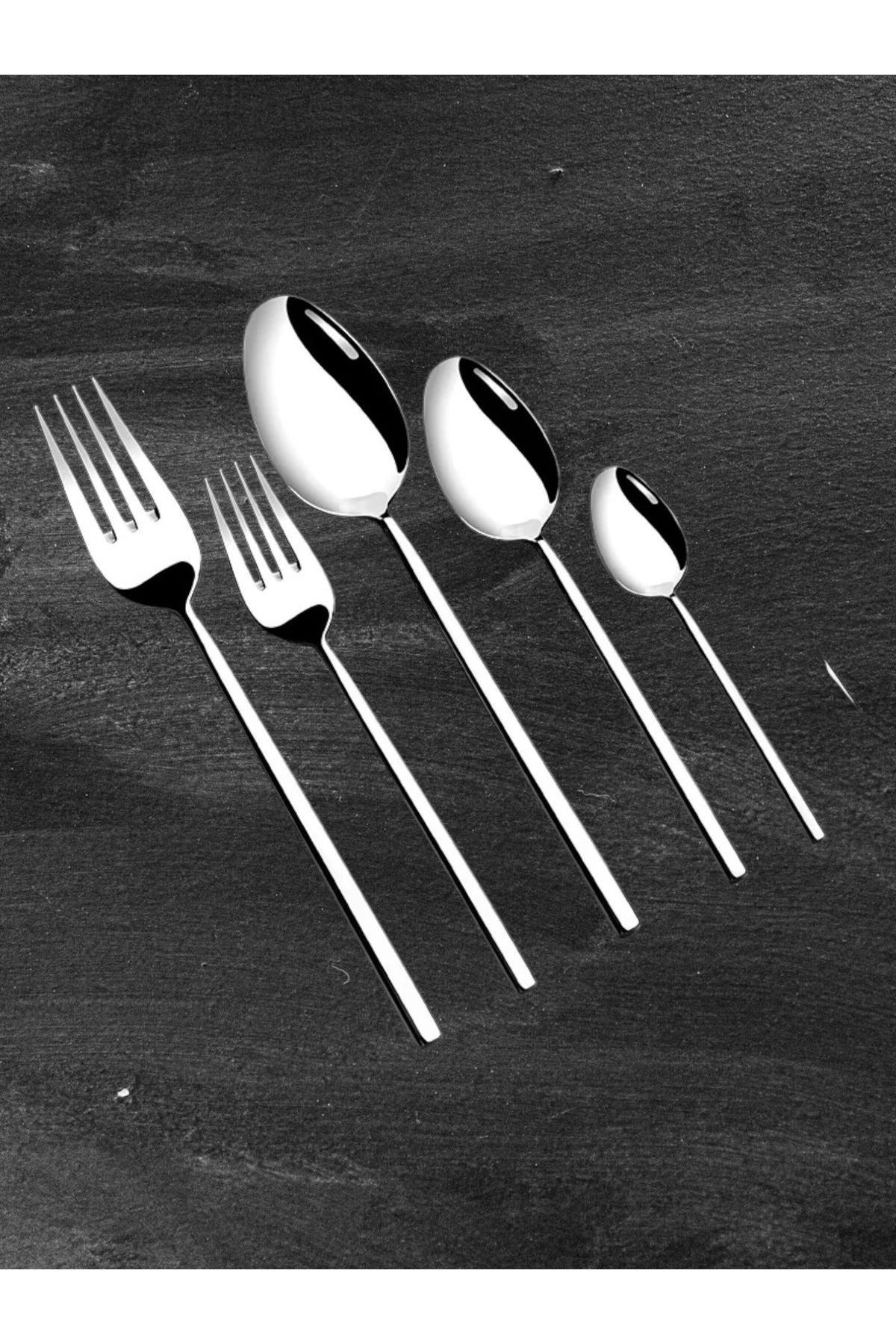 Nehir gloria 60 Piece Fork Spoon Set takimi 12 Place Setting Stainless Steel - MALLTURK