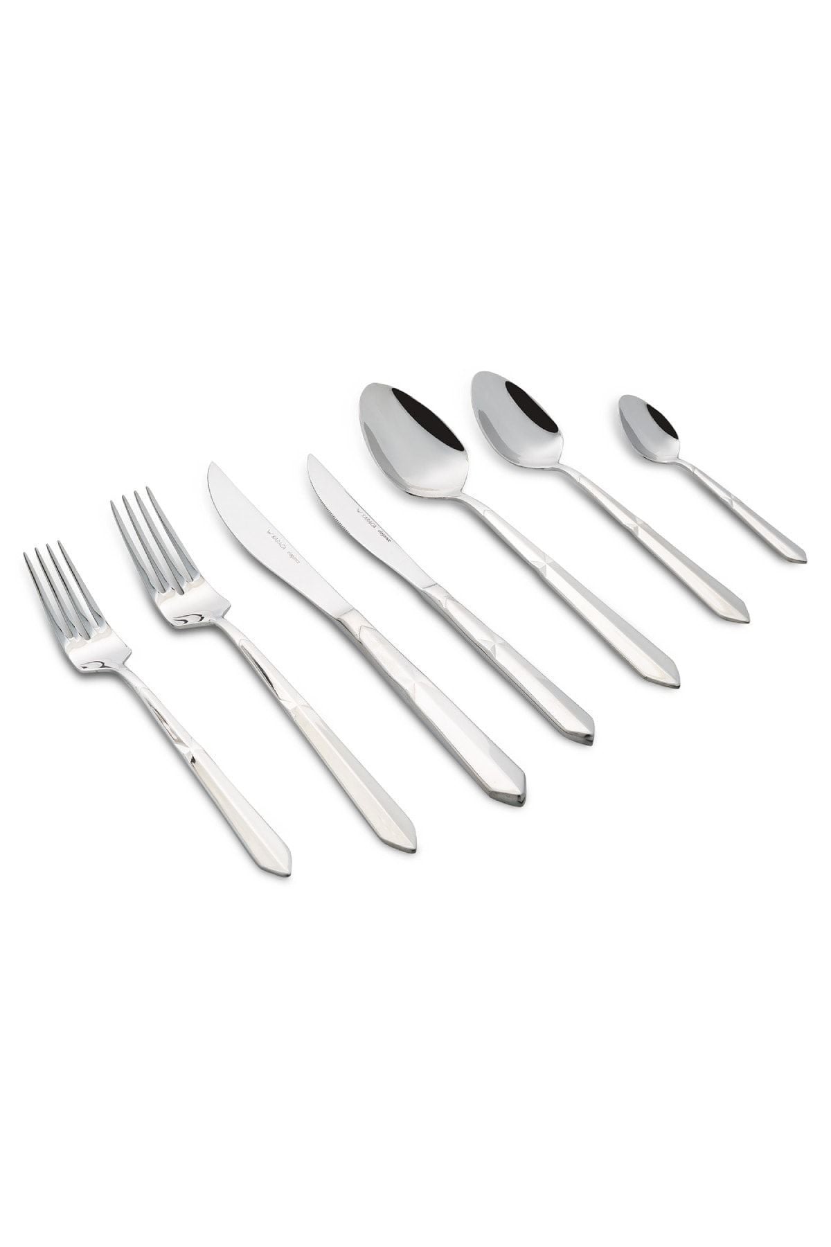 Karaca 84 Piece 12 Place Setting diamond platin elg Boxed Flatware Set - MALLTURK