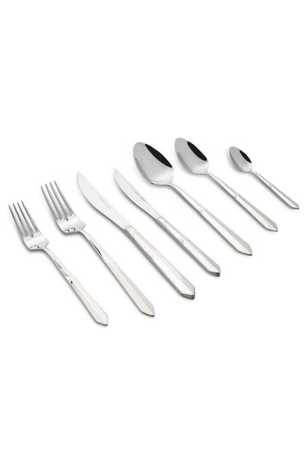Karaca 84 Piece 12 Place Setting diamond platin elg Boxed Flatware Set - MALLTURK