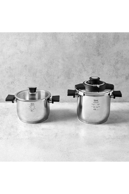 Hisar HSR-Tempus Pressure Cooker Set 4Lt + 7Lt Black - MALLTURK