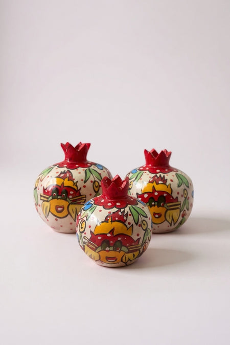 STORESZA New Year Special Collection Handmade Decorative Pomegranate Set - 3-Piece New Year Decor - MALLTURK