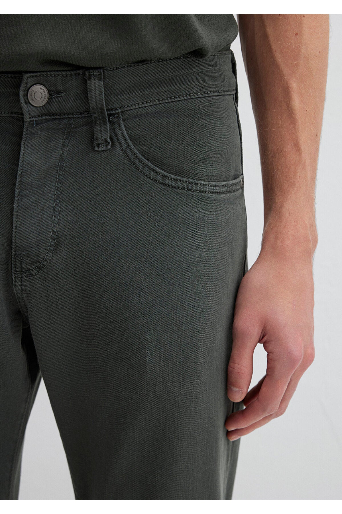 Mavi Hunter Moss Green Comfort Gabardine Trousers 0020285644 - MALLTURK