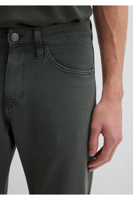 Mavi Hunter Moss Green Comfort Gabardine Trousers 0020285644 - MALLTURK