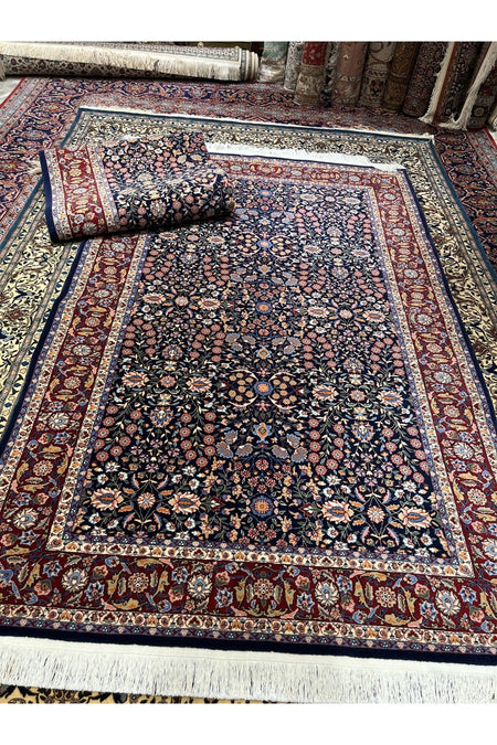 RD RAMAZAN DAG Hand Rug Art Hand-Woven Hereke Rug 100.Anniversary Series Seven Mountains Flower Design Size 235x150 - MALLTURK