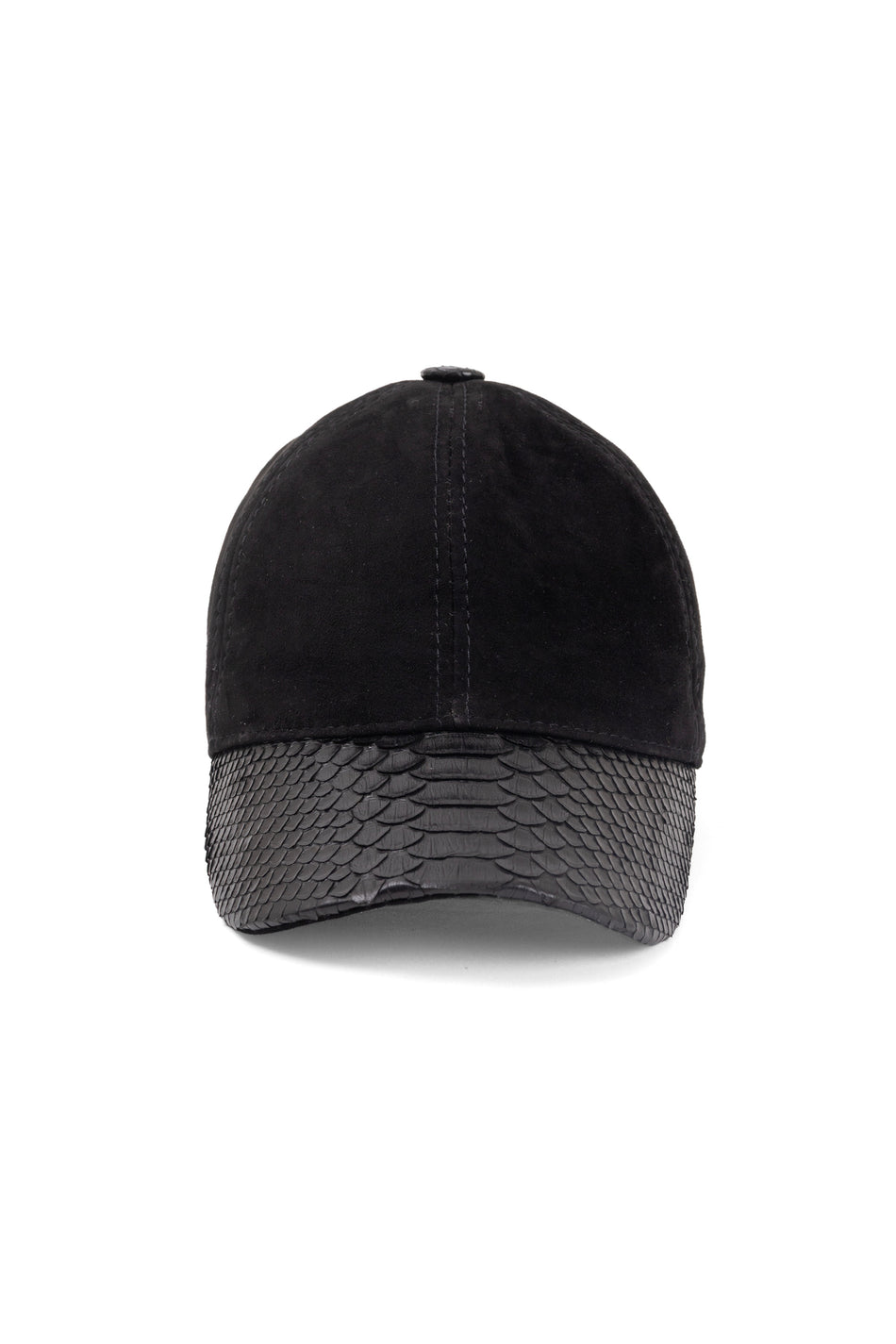 Fubileather Python Leather Suede Detailed Baseball Cap Unisex Black