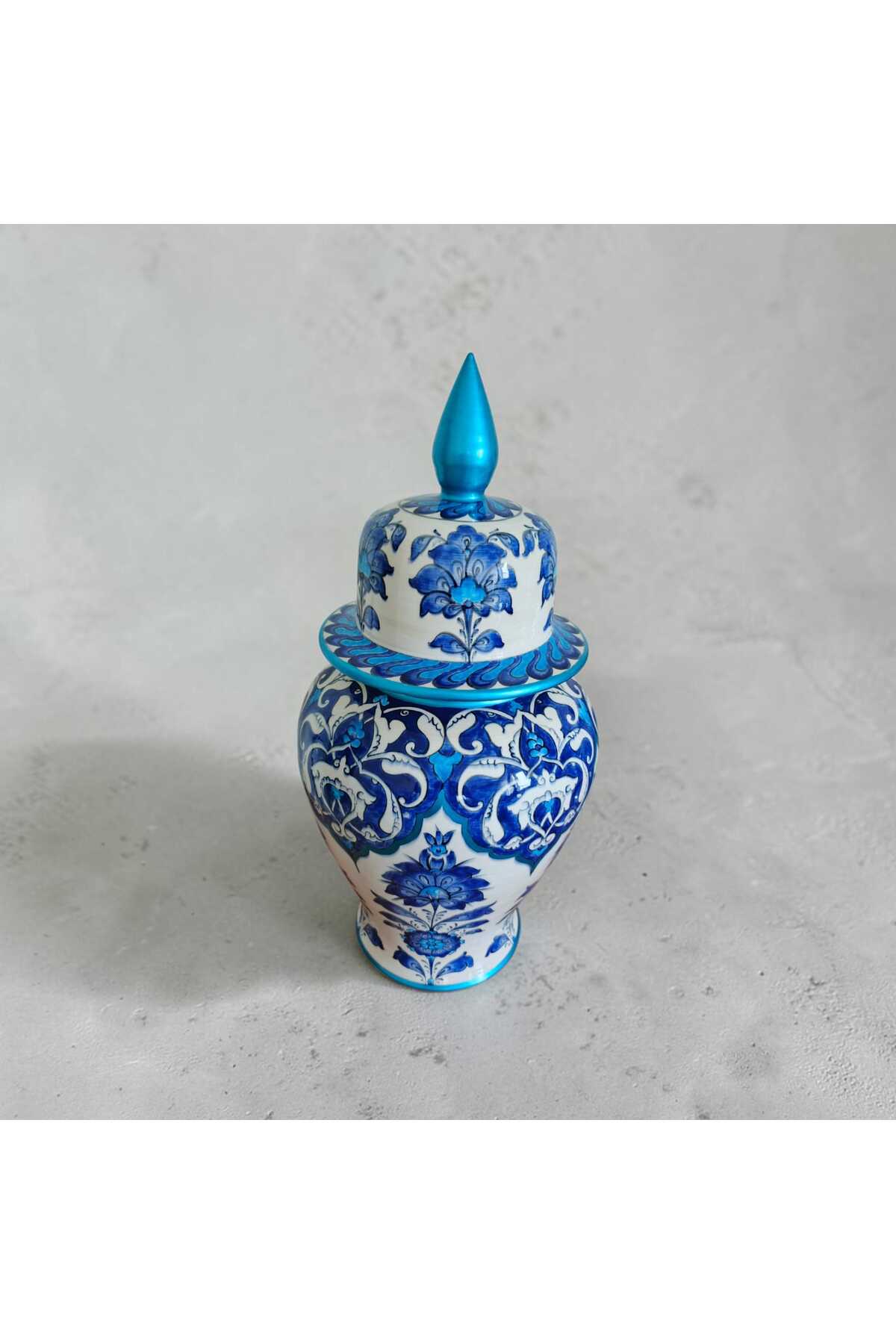 Sema Cini Handmade Ceramic 30cm Shah Cube Vase - MALLTURK