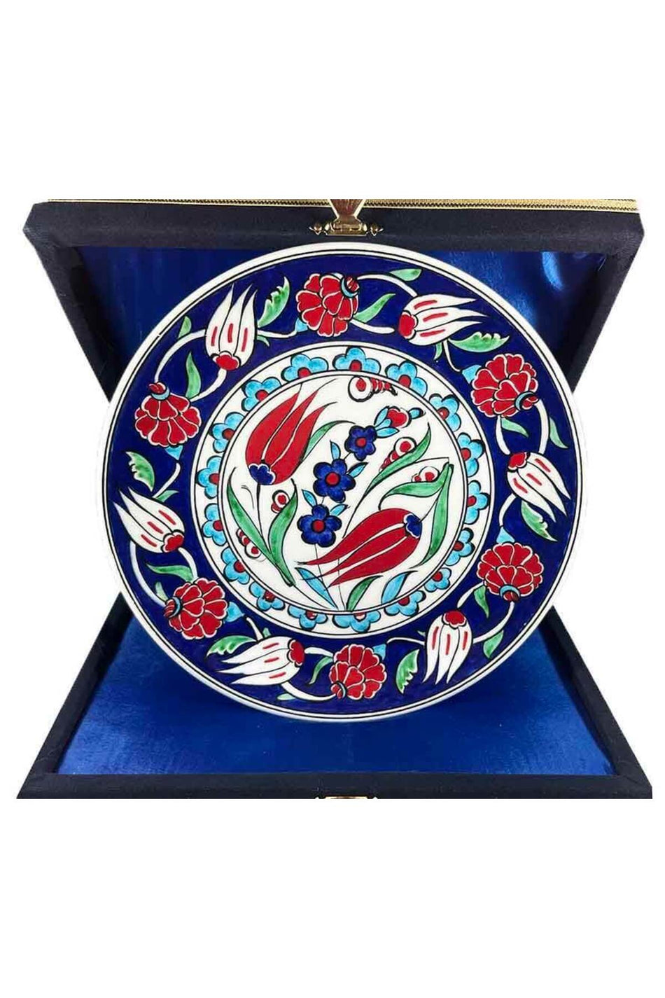 Cini Evi Iznik Tile Plate Osmanli Tulip and Pomegranate Patterned 18 cm - MALLTURK