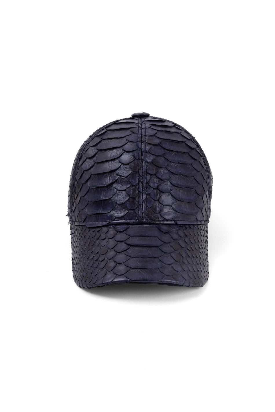Fubileather Python Skin Baseball Cap Unisex Navy Blue