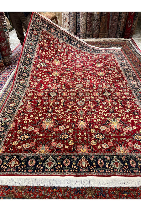 RD RAMAZAN DAG Hand Rug Art Hand-Woven Sumerbank Hereke Rug Wildflower Design Size 275x205 - MALLTURK