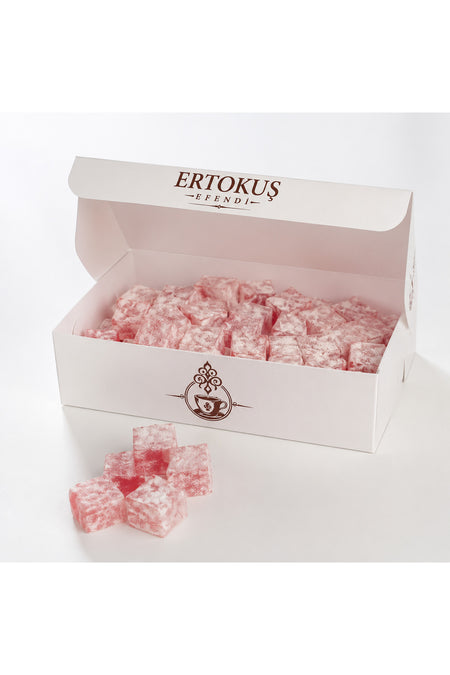 Ertokus Efendi isparta Rose Flavored Mini Turkish Delight Double Roasted 100 Beet Sugar 250 g - MALLTURK