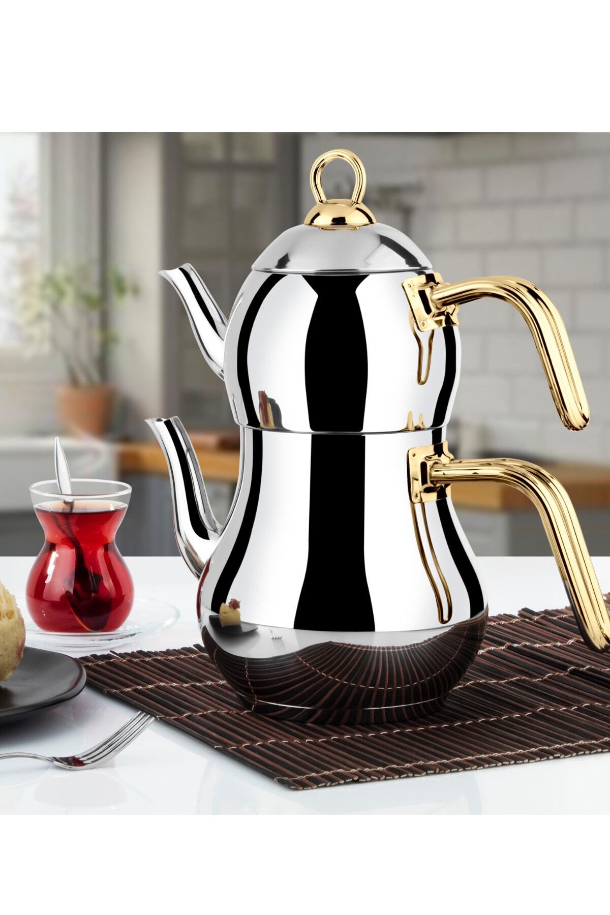 Lines SAHMERAN TEAPOT GOLD HANDLE NO. 2 Mini size - MALLTURK