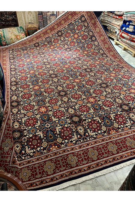 RD RAMAZAN DAG Hand Rug Art Hand-Woven Sumerbank Hereke Rug Signed Kafkas Design Premium Quality Size 417x300 - MALLTURK