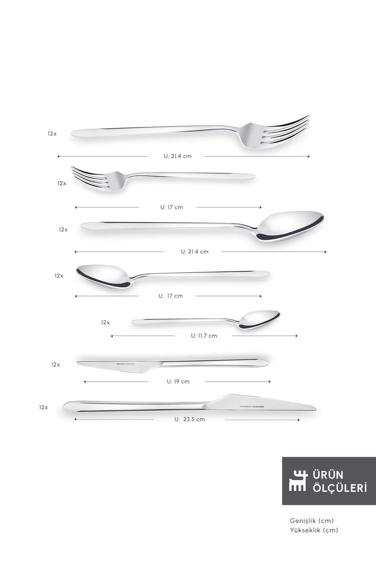 Karaca stark 316 Steel 84 Piece 12 Place Setting premium Flatware Set Boxed - MALLTURK