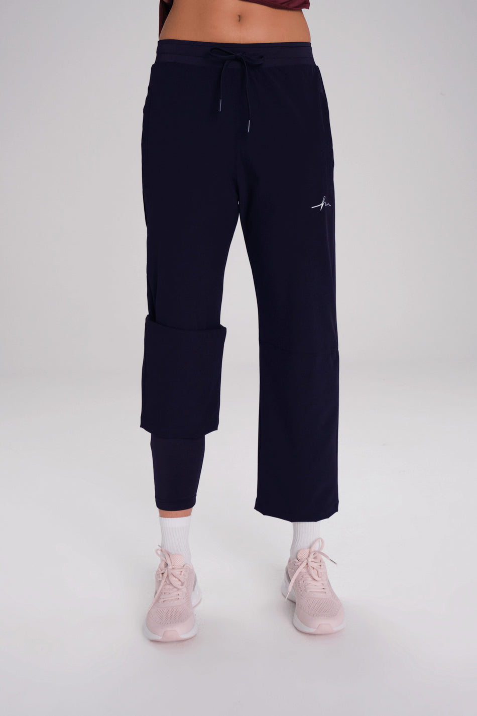 Hasema Active Double Layer Leggings, Tube Leg, Navy Blue Sports Pants Sweatpants ACT-3