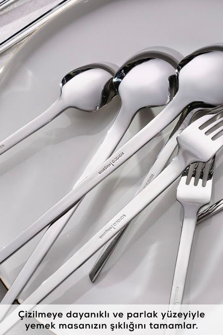 Karaca midway 84 Piece 12 Place Setting Flatware Set - MALLTURK