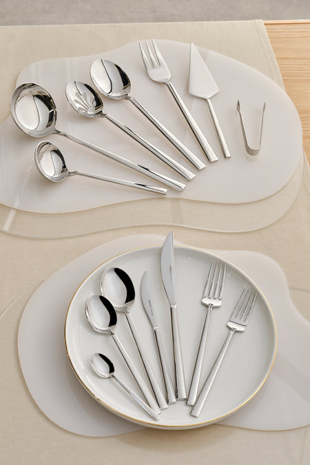 Karaca carmelo 91 Piece 12 Place Setting Flatware Set ve 7 Piece Serving Utensil Set - MALLTURK