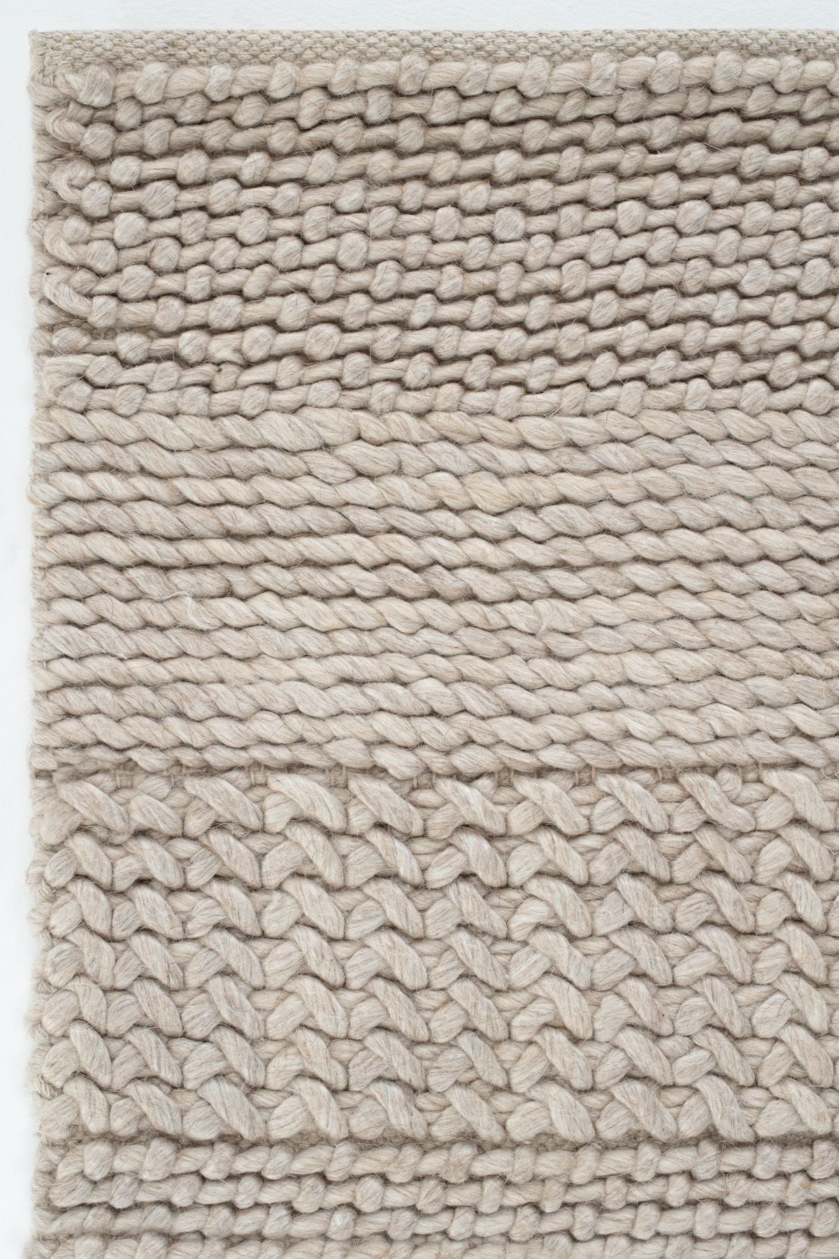 Cool Rug Elegance J352 Beige Wool Rug Natural Living Room Rug Hallway Rug Runner Hand-Woven Rug Knitted Handmade Rug