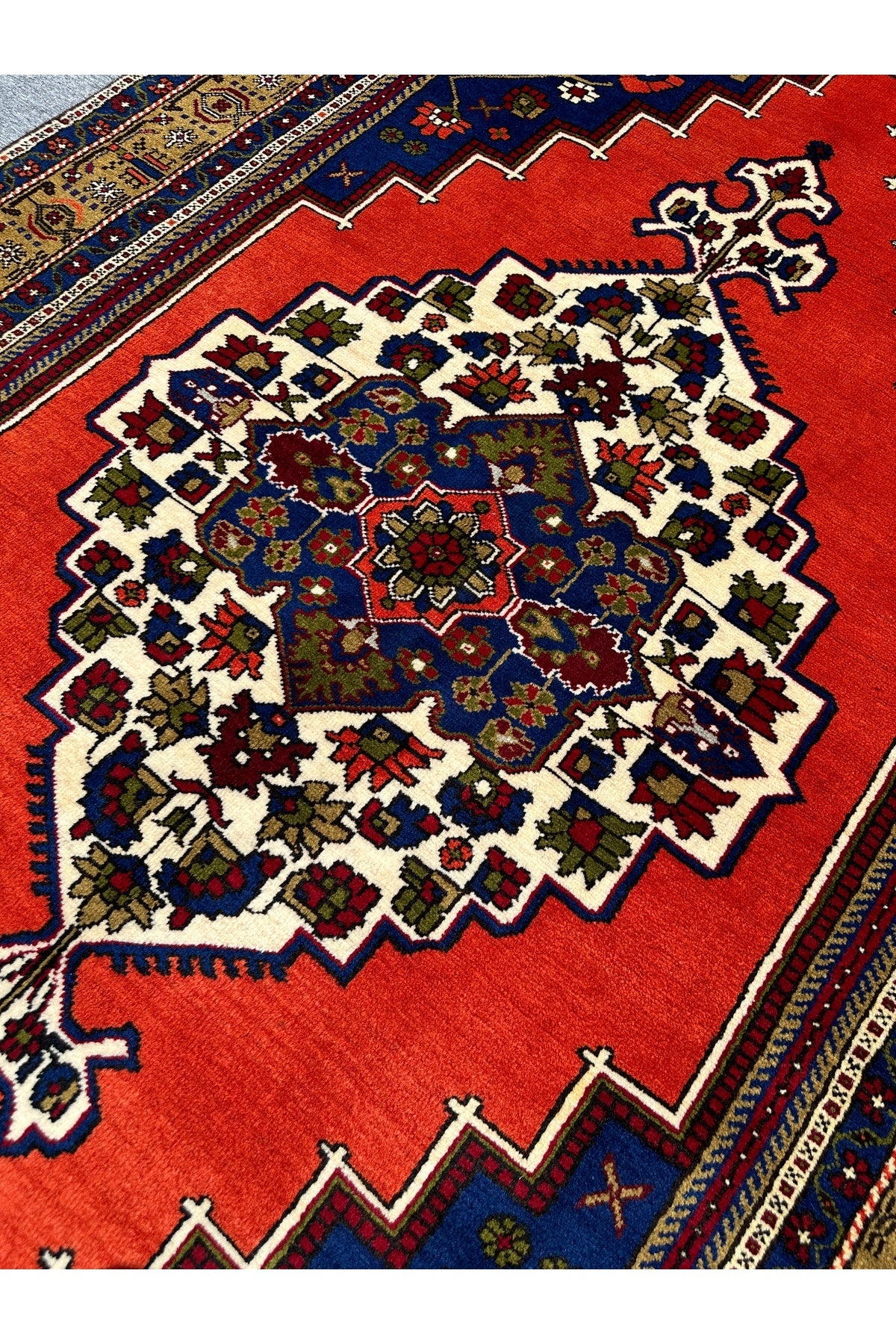 BURAK Rug Hand-Woven Buyuk Taspinar Rug 182x330 Navy Kiremit 6 m2 Natural Dye Rug