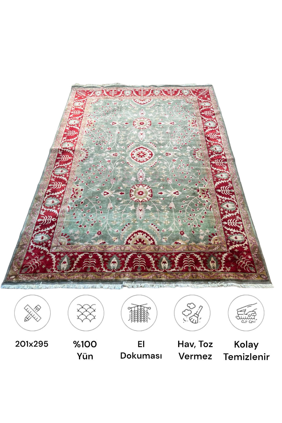Sirvan Handwoven Afghan Usak Carpet - 201x295 - MALLTURK