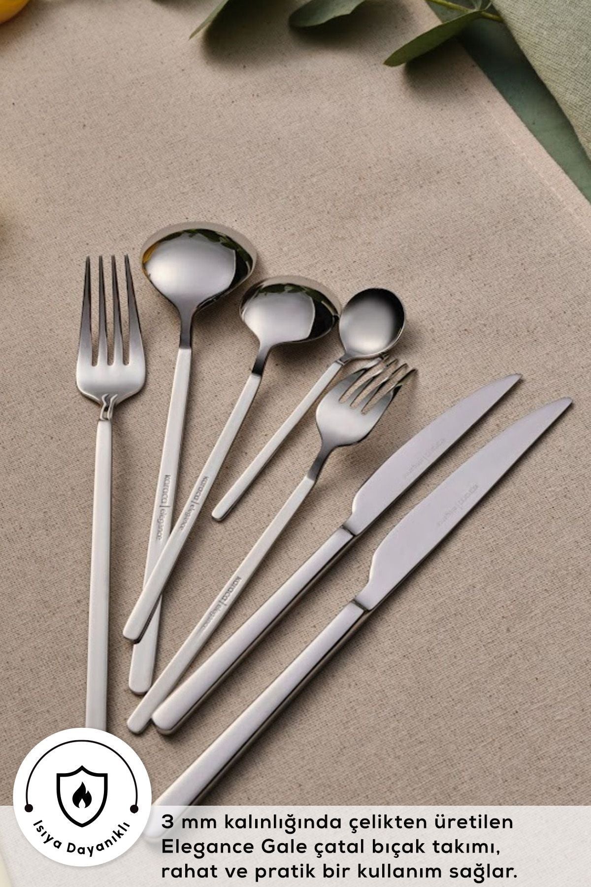 Karaca elegance gale platin 12 Place Setting 84 Piece Flatware Set - MALLTURK
