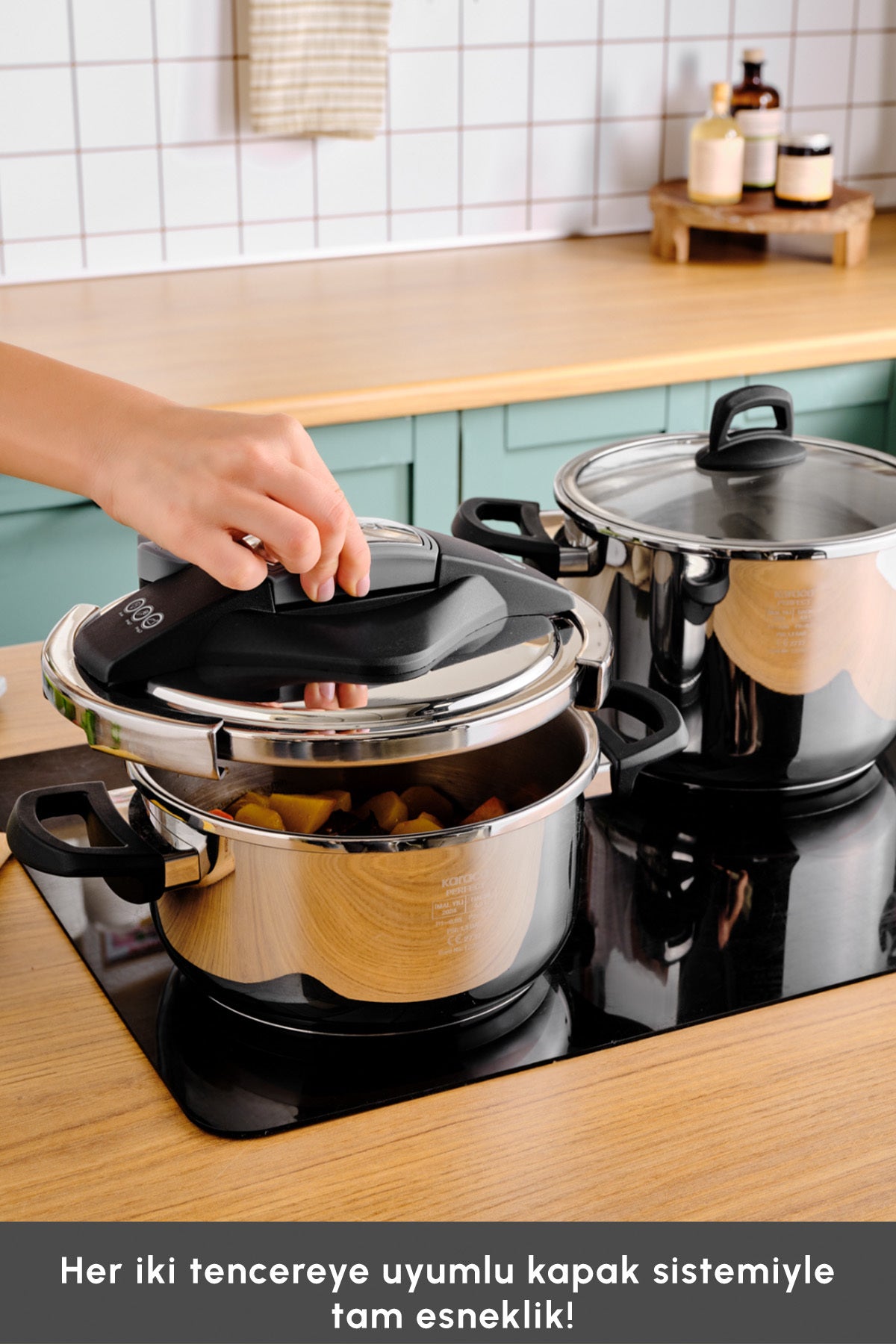 Karaca Perfect Gray induction Base Pressure Cooker Set 4+6 Liters - MALLTURK