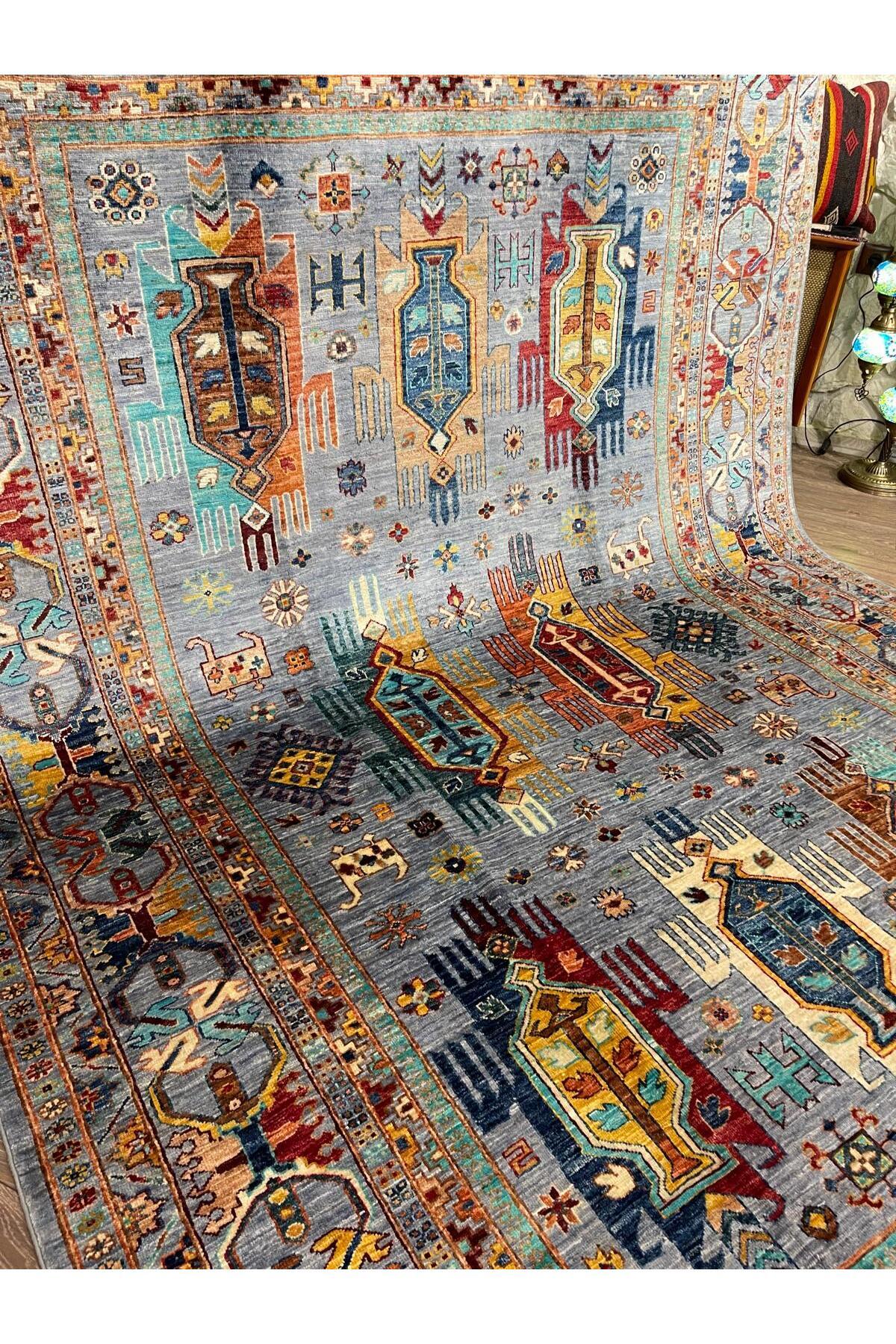 Rustikev Hand-Woven Afgan Wool Vezir Rug - MALLTURK