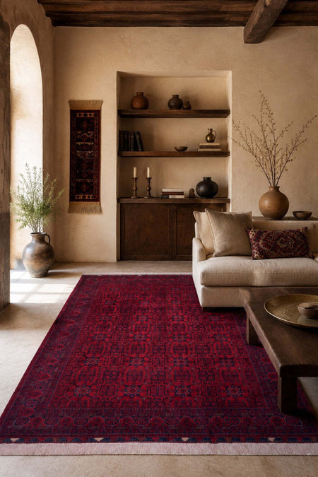 Naar Rug Afgan Bilcik Hand-Woven Wool Rug 172x238 - MALLTURK